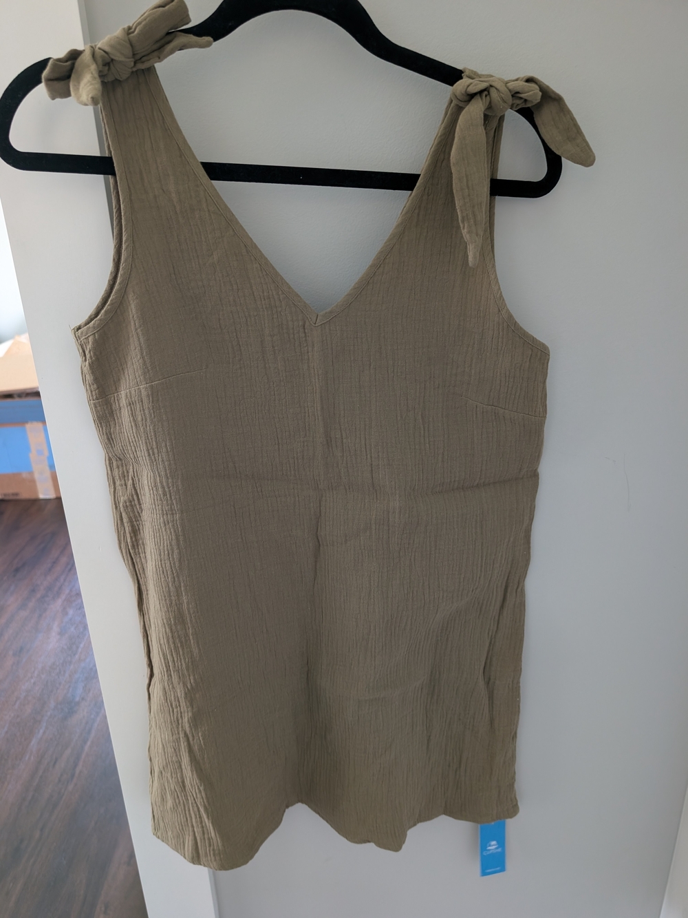 Cupshe Olive Tie-Shoulder V-Neck Mini Dress/cover up